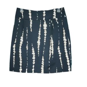 Ann Taylor Petite Tie Dyed Navy and Cream Dress Skirt Women's Size 0P